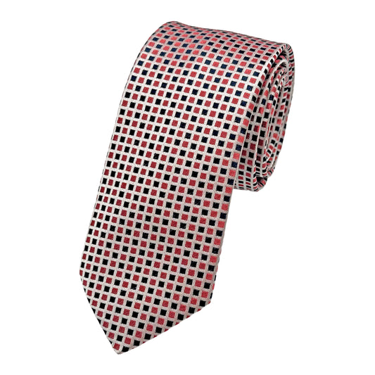 OG0200T OLLYGAN COMO ITALY Italian Mens Silk Geometric Weave Skinny Neck Ties