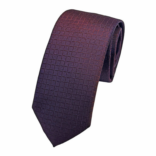 OG0210T OLLYGAN COMO ITALY Italian Mens Silk Subtle Geometric Weave Skinny Neck Ties