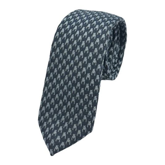 OG0300T OLLYGAN COMO ITALY Italian Mens Wool Blend Heavy Houndstooth Weave Skinny Neck Ties