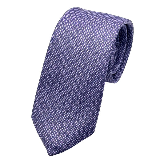 OG1160T-1 OLLYGAN COMO ITALY Italian Mens Luxury Geometric Weave Neck Tie in Purple