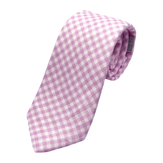 MD050T MARINA D'ESTE COMO ITALY Italian Mens Silk Printed Neck Tie in Gingham Design