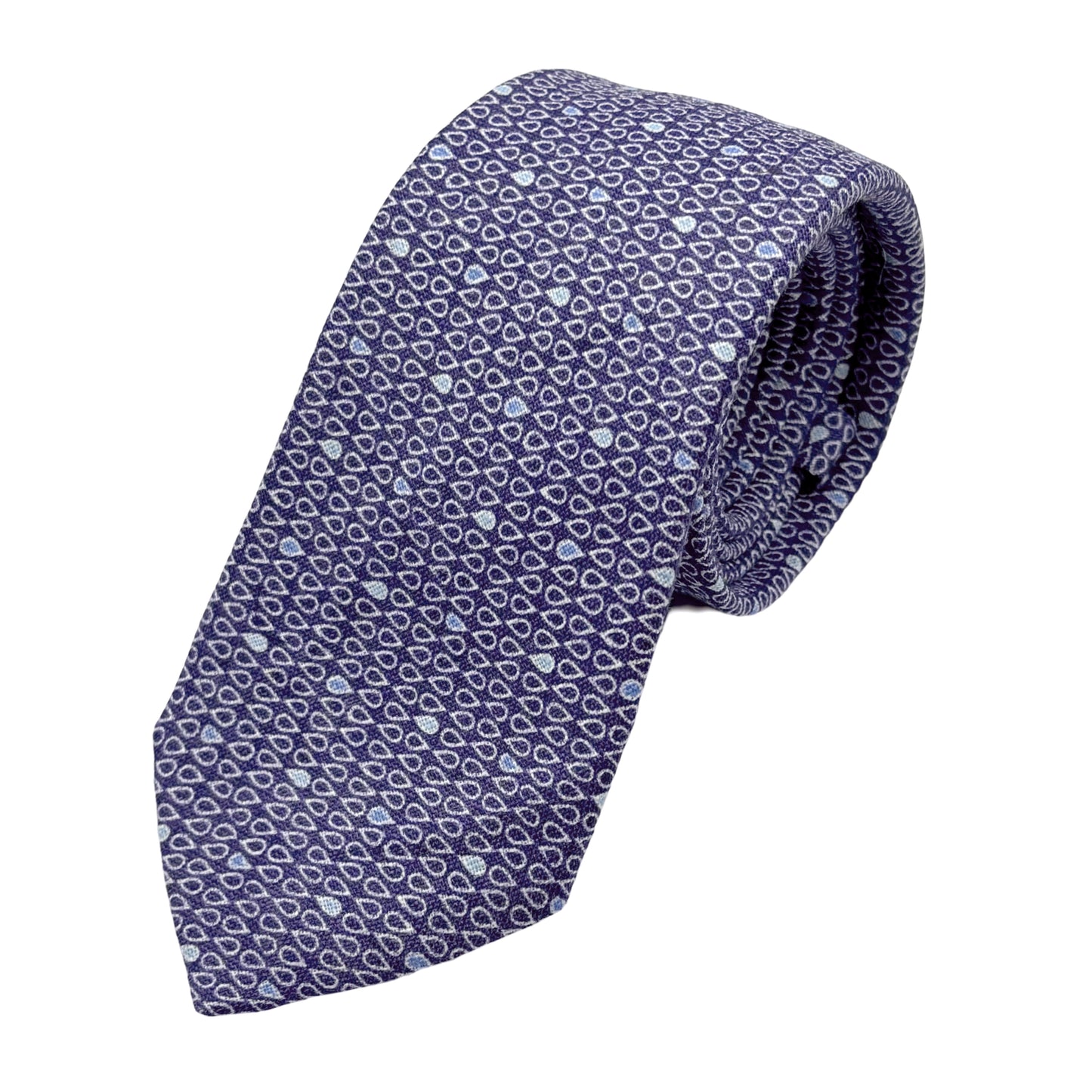 MD150T-1 MARINA D'ESTE COMO ITALY Italian Mens Silk Geometric Weave Neck Tie in Purple