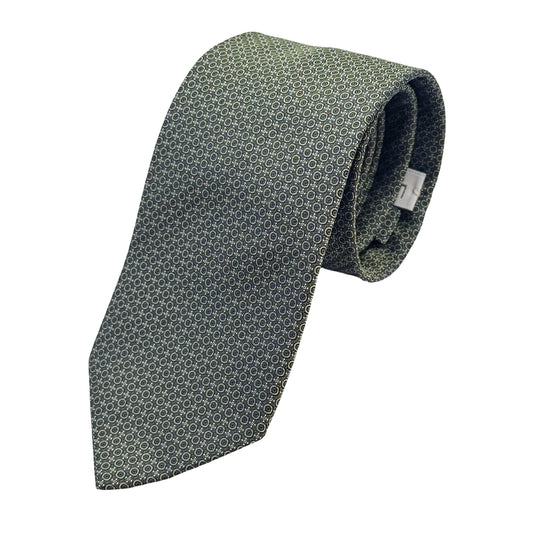 LB300T-1 LAURA BIAGIOTTI ITALY Italian Mens Silk Geometric Weave Neck Tie in Green