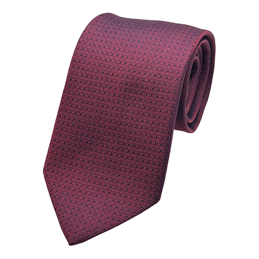 MC8410T-1 MAITRE CHEMISE ITALY Italian Mens Silk Geometric Weave Neck Tie in Magenta