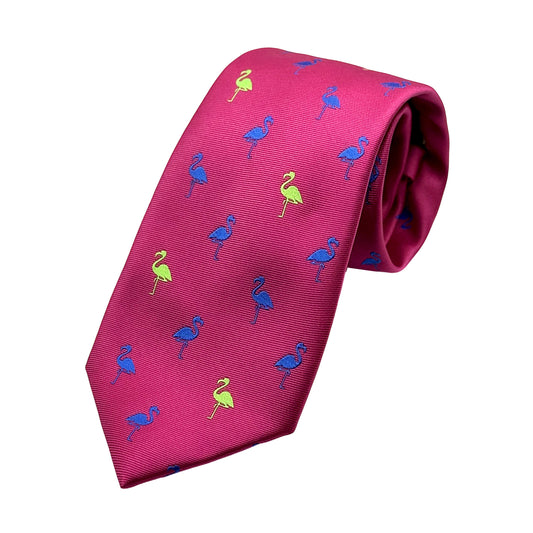 JAS5004T JAMES ADELIN Mens Luxury Microfibre Neck Tie in Horizontal Twill Weave Pelican Motif Design