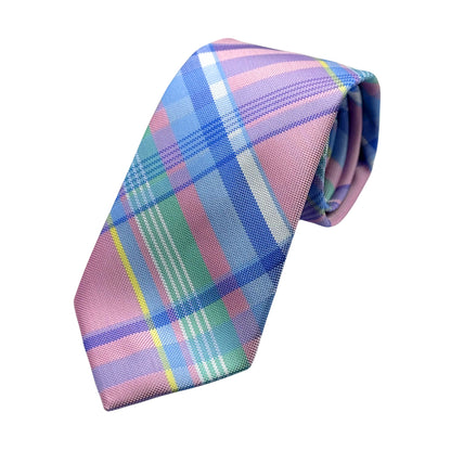 JAS5007T JAMES ADELIN Mens Luxury Microfibre Neck Tie in Textured Check Weave Design