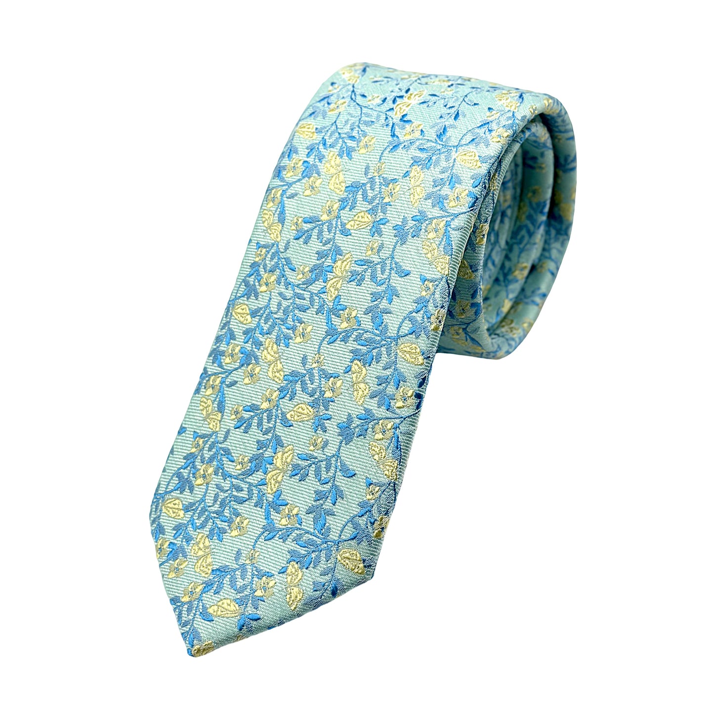 JAS5008T JAMES ADELIN Mens Luxury Microfibre Skinny Neck Tie in Textured Weave Floral Design