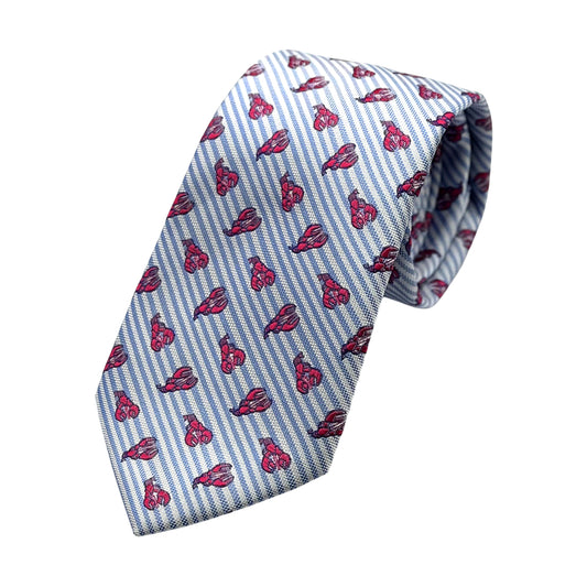 JAS5016T JAMES ADELIN Mens Luxury Microfibre Neck Tie in Textured Striped Diagonal Weave Crabs Motif Design