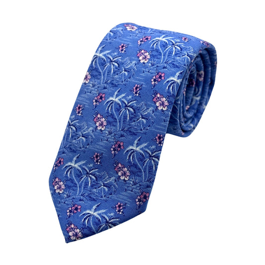 JAS5019T-1 JAMES ADELIN Mens Luxury Microfibre Neck Tie in Textured Weave Floral Design