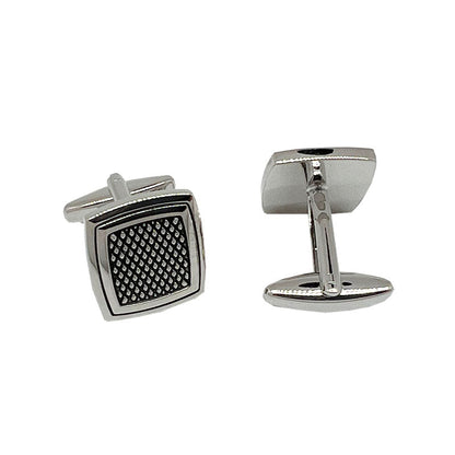 CU-31045 JAMES ADELIN Silver Square Grated Cuff Links