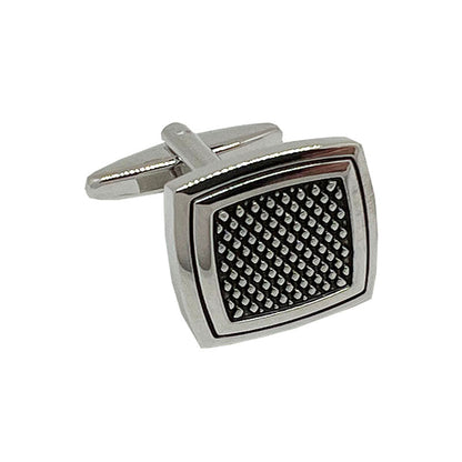 CU-31045 JAMES ADELIN Silver Square Grated Cuff Links