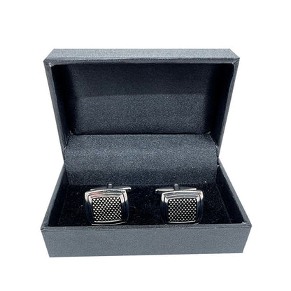 CU-31045 JAMES ADELIN Silver Square Grated Cuff Links