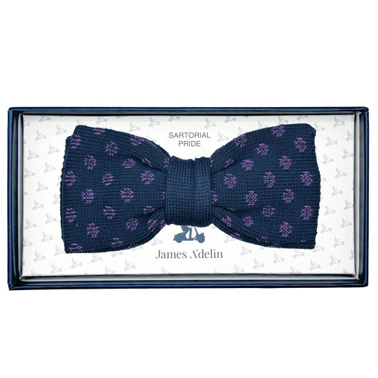 IT513B JACQUES MONCLEEF Luxury Mens Italian Knitted Cotton Spotted Weave Bow Ties