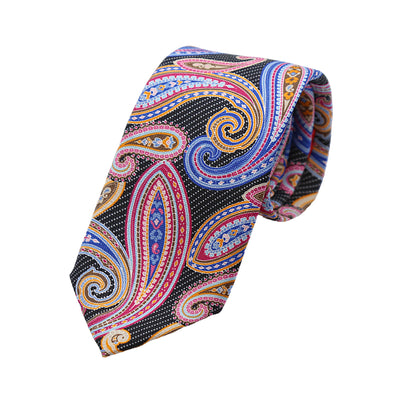 ITTC8T-1 TINO COSMA ITALY Mens Italian Pure Silk Printed Paisley Neck Tie in Multicolours