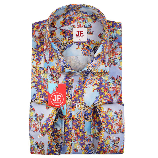 JF130 JIMMY FOX Psychedelic Print Slim Fit L/S Shirt