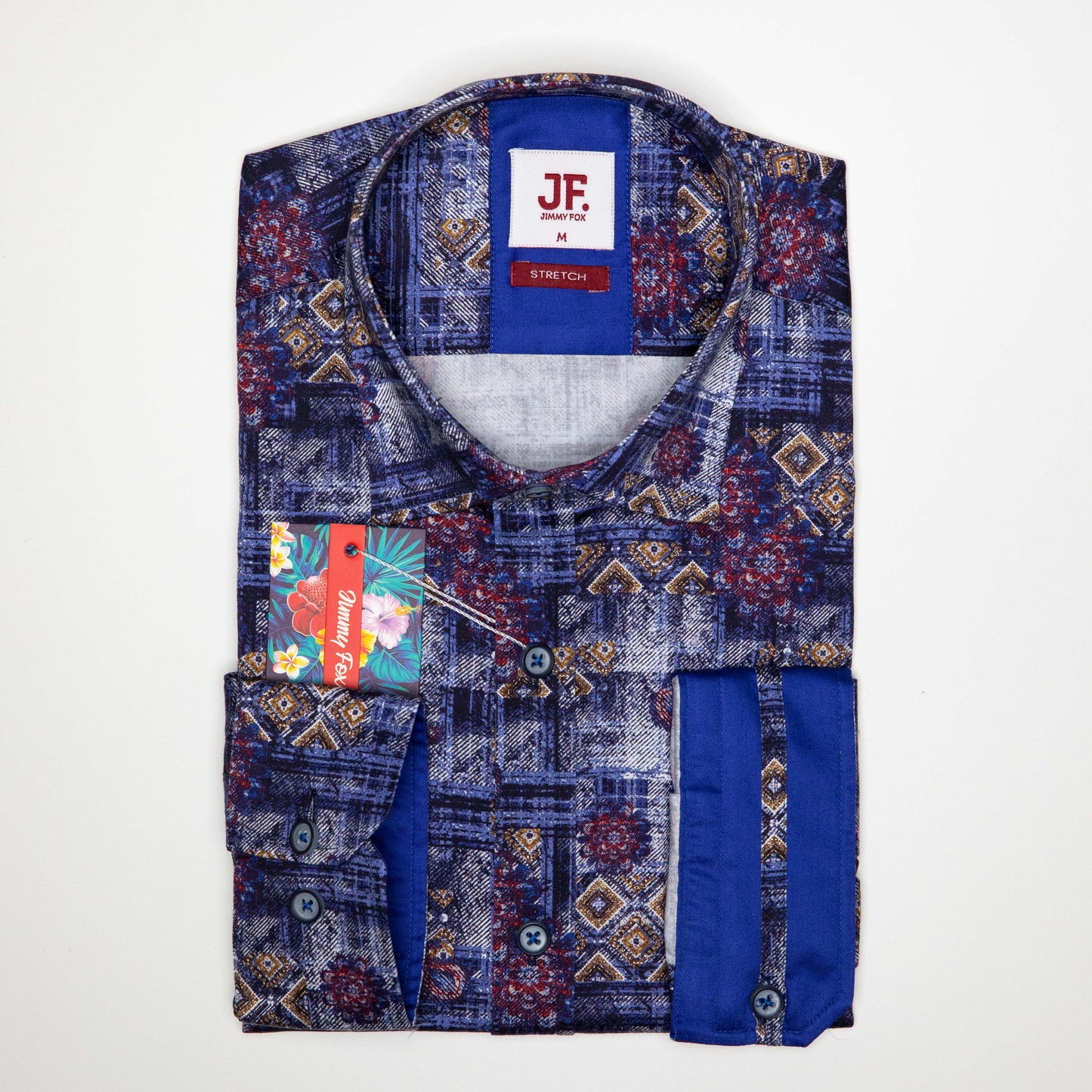 JF2218 JIMMY FOX Leadlight Print Tailored Fit L/S Shirt