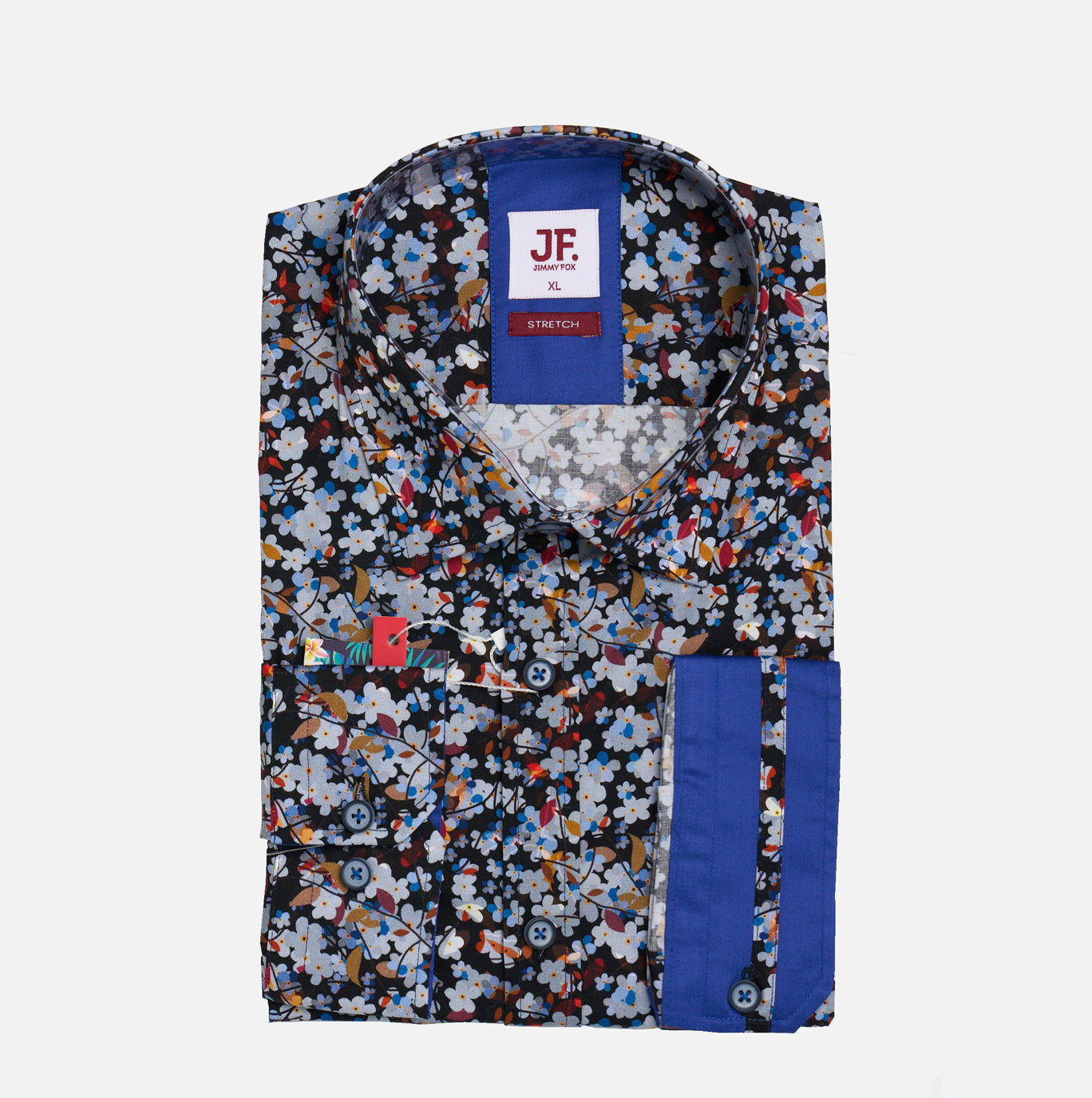 JF2318 JIMMY FOX Print Tailored Fit Long Sleeve Shirt