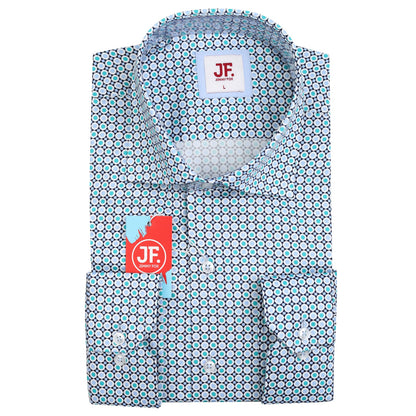 JF861 JIMMY FOX Spotted Print Slim Fit L/S Shirt