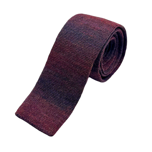 IT508T-1 JAMES ADELIN Mens Italian Knitted Wool Blend Subtle Striped Neck Tie in Burgundy