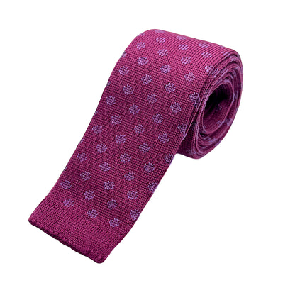 IT513T JACQUES MONCLEEF Mens Italian Knitted Cotton Spotted Weave Neck Ties