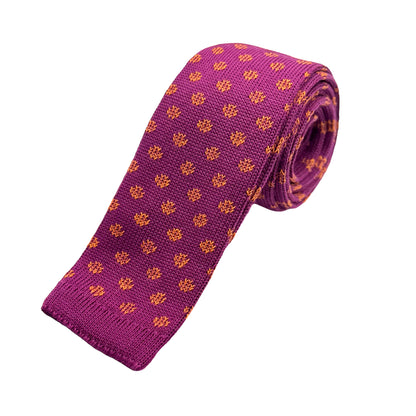 IT513T JACQUES MONCLEEF Mens Italian Knitted Cotton Spotted Weave Neck Ties