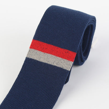 IT2176T JACQUES MONCLEEF Mens Italian Horizontal Placement Striped Cotton Knitted Neck Ties