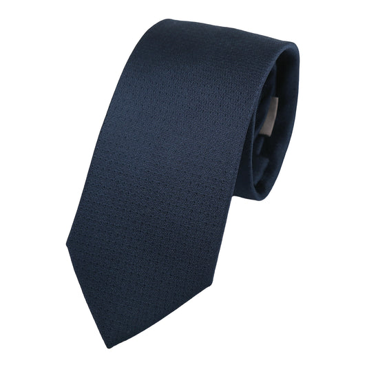 MC8340T-1 MAITRE CHEMISE ITALY Italian Mens Silk Textured Tonal Spotted Weave Neck Tie in French Navy