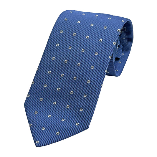 MC8290T-1 MAITRE CHEMISE ITALY Italian Mens Silk Twill Weave Neck Tie in Mid Blue