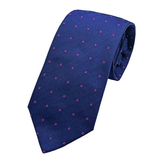 MC8300T-1 MAITRE CHEMISE ITALY Italian Mens Silk Geometric Weave Neck Tie in Royal Blue