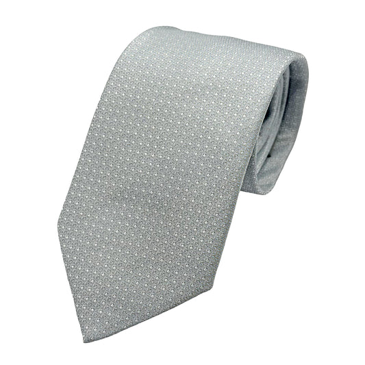 MC8310T-1 MAITRE CHEMISE ITALY Italian Mens Silk Subtle Textured Weave Neck Tie in Silver