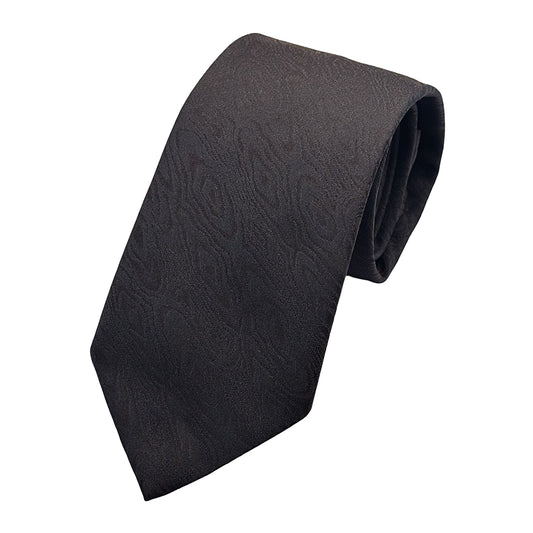 MC8320T-1 MAITRE CHEMISE ITALY Italian Mens Silk Wave Effect Weave Neck Tie in Brown