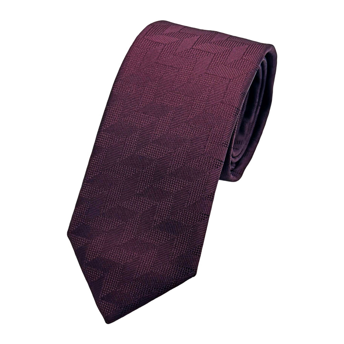 OG0020T OLLYGAN COMO ITALY Italian Mens Luxury Tonal Geometric Weave Skinny Neck Ties