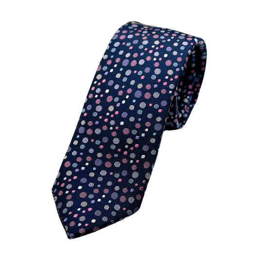 JAS106T JAMES ADELIN Luxury Silk Skinny Neck Tie in Textured Spotted Design