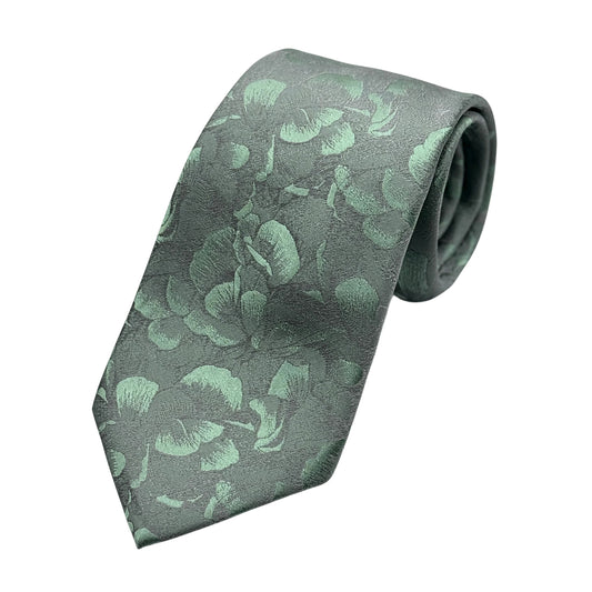 JAS124T JAMES ADELIN Mens Luxury Silk Skinny Neck Tie in Satin Floral Weave Design