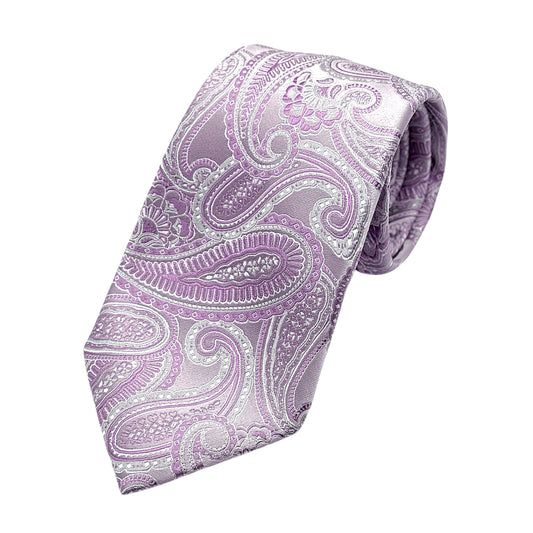 JAS226T-1 JAMES ADELIN Mens Luxury Silk Neck Tie in Paisley Weave Design in Lilac