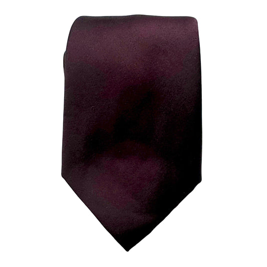 JAS232bT-3 JAMES ADELIN Mens Luxury Silk Neck Ties in Dark Burgundy Satin Weave Design