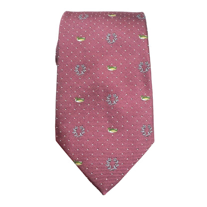 JAS238T-1 JAMES ADELIN Mens Luxury Silk Neck Ties in Spotted Duck Motif Twill Weave Design in Berry