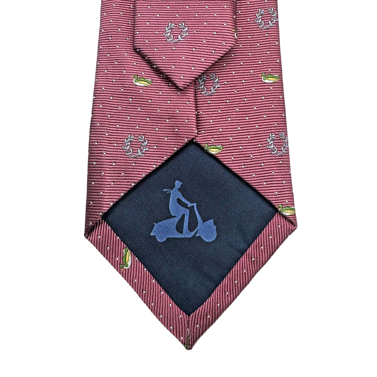 JAS238T-1 JAMES ADELIN Mens Luxury Silk Neck Ties in Spotted Duck Motif Twill Weave Design in Berry