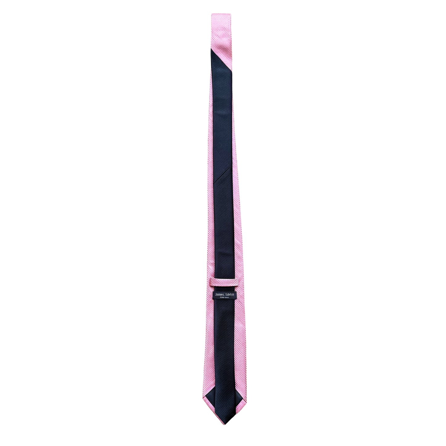 JAS250T-1 JAMES ADELIN Mens Luxury Silk Neck Ties in Two Piece Square Weave Design in Pink and Navy