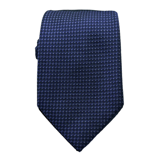 JAS254T-1 JAMES ADELIN Mens Luxury Silk Neck Tie Pin Dot Weave Design in Navy with Purple