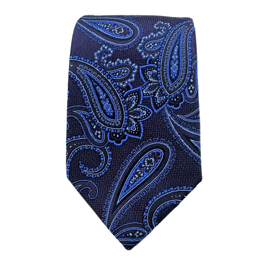 JAS258T-1 JAMES ADELIN Mens Luxury Silk Neck Tie Textured Paisley Weave Design in Grape