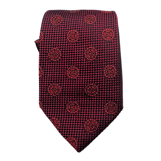 JAS263T-1 JAMES ADELIN Mens Luxury Silk Neck Tie Textured Geometric Weave Design in Burnt Orange