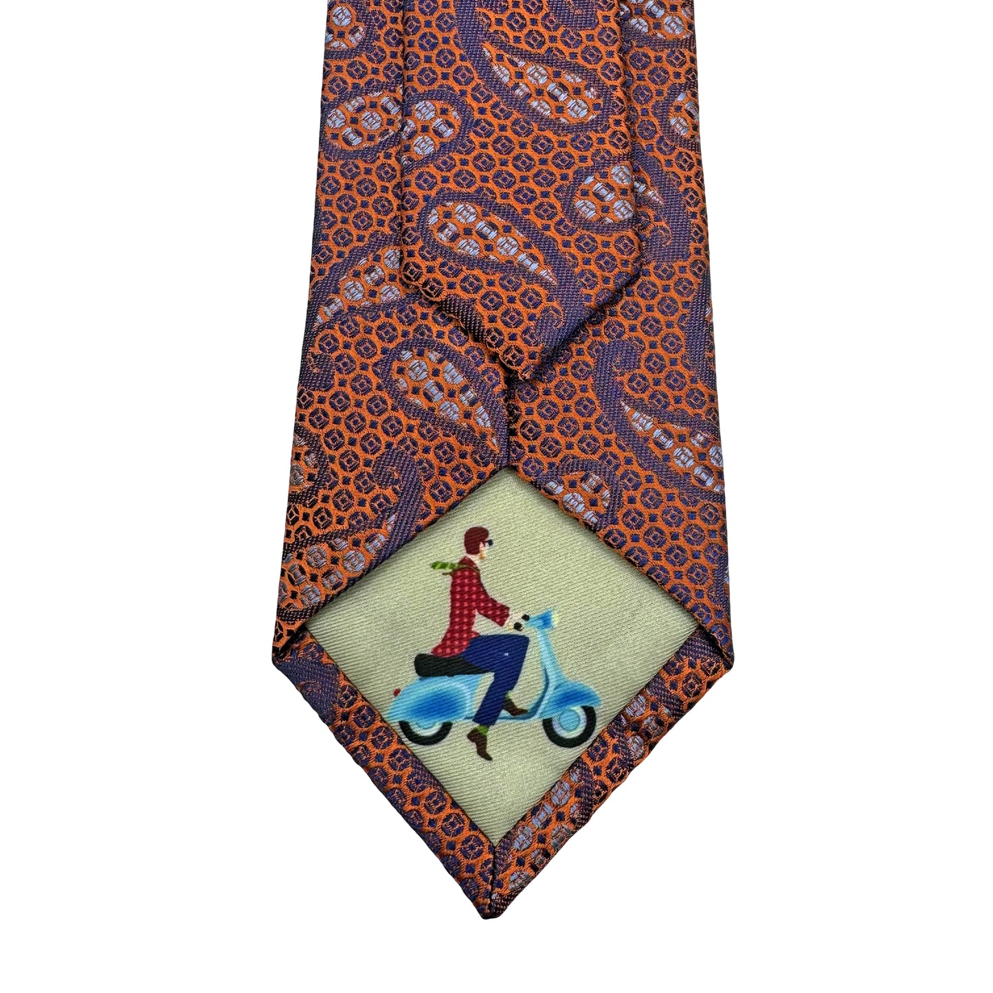 JAS264T-1 JACQUES MONCLEEF Mens Luxury Silk Neck Tie Textured Paisley Weave Design in Orange