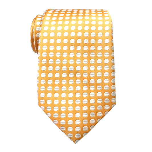 JAS271T-1 JAMES ADELIN Mens Luxury Silk Neck Tie Spotted Satin Weave Design in Soft Gold