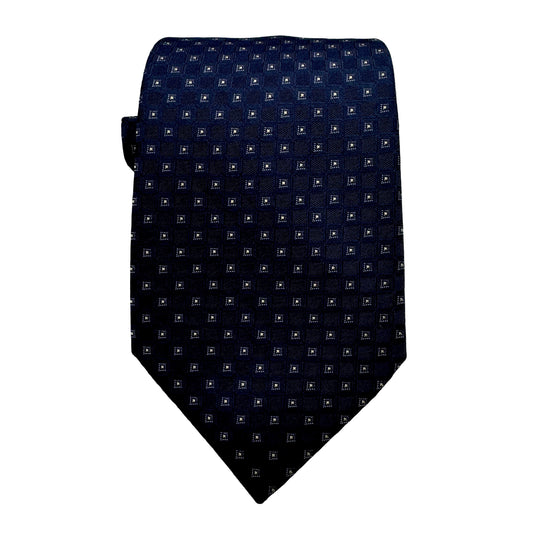 JAS275T-1 JAMES ADELIN Mens Luxury Silk Neck Tie Classic Subtle Geometric Weave Design in Navy