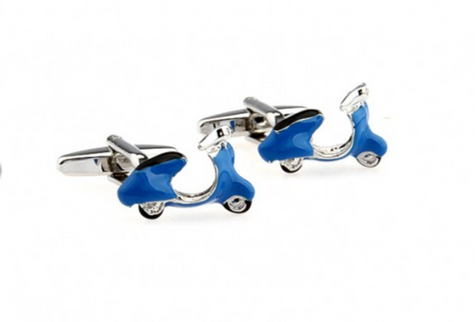 CU-150440 JAMES ADELIN Silver and Blue Vespa Cuff Links