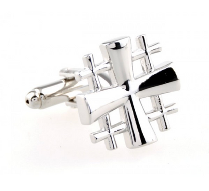 CU-21526171 JAMES ADELIN Silver Multi Cross Cuff Links