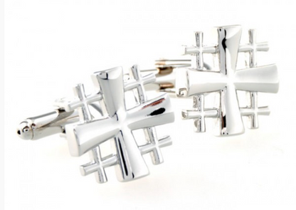 CU-21526171 JAMES ADELIN Silver Multi Cross Cuff Links