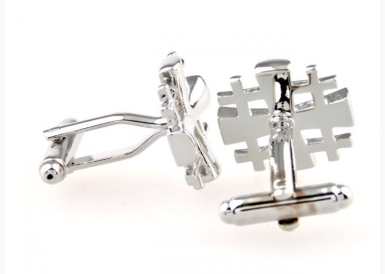 CU-21526171 JAMES ADELIN Silver Multi Cross Cuff Links