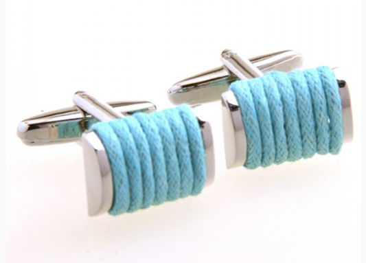 CU-153148 JAMES ADELIN Silver Turquoise Knot Cuff Links